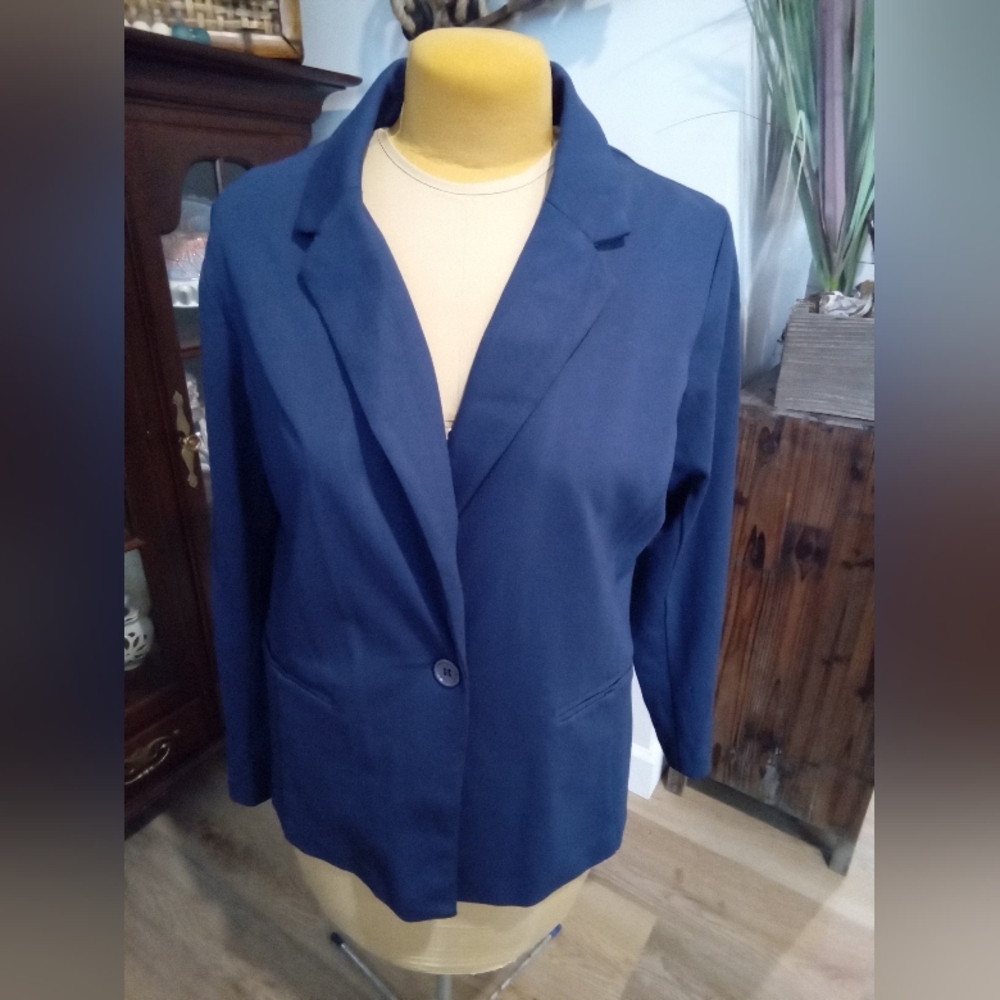 2-$10... Ashley Stewart Plus Size 18 Purple Blazer NWT One Button Dress Jacket
